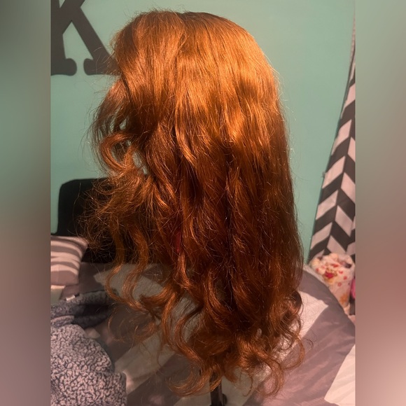 Honey Brown Gold Human Hair Wig - Picture 2 of 7